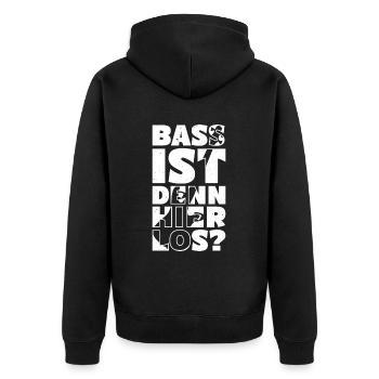 Bass is going on here? - Funny music design - Unisex Premium Organic Zip Hoodie - black - Back - Nico (187cm)