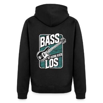Bass is going on here? - Funny music design - Unisex Premium Organic Zip Hoodie - black - Back - Nico (187cm)