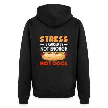 Stress causé par un nombre insuffisant de hot-dogs - Veste à capuche bio Premium Unisexe - noir - Dos - Nico (187cm)