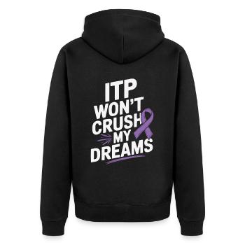 ITP Awareness Immune Thrombocytopenia Platelets - Unisex Premium Organic Zip Hoodie - black - Back - Nico (187cm)