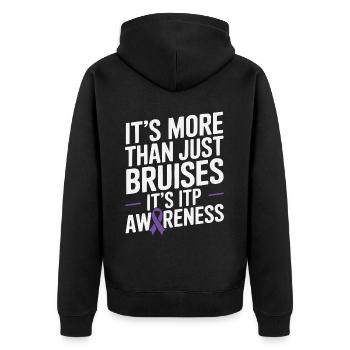 ITP Awareness Immune Thrombocytopenia Platelets - Unisex Premium Organic Zip Hoodie - black - Back - Nico (187cm)