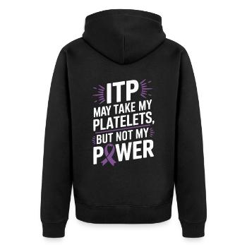 ITP Awareness Immune Thrombocytopenia Platelets - Unisex Premium Organic Zip Hoodie - black - Back - Nico (187cm)