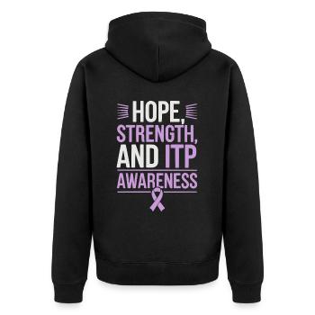 ITP Awareness Immune Thrombocytopenia Platelets - Unisex Premium Organic Zip Hoodie - black - Back - Nico (187cm)