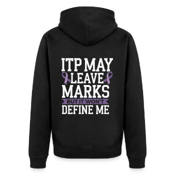 ITP Awareness Immune Thrombocytopenia Platelets - Unisex Premium Organic Zip Hoodie - black - Back - Nico (187cm)