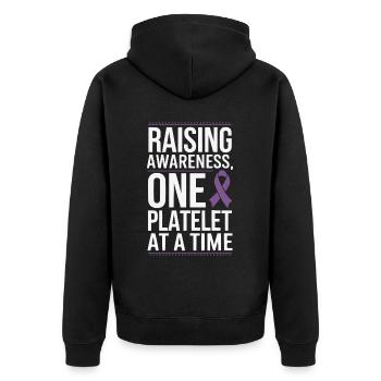 ITP Awareness Immune Thrombocytopenia Platelets - Unisex Premium Organic Zip Hoodie - black - Back - Nico (187cm)