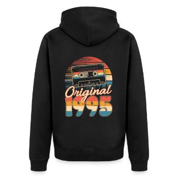 30th Birthday 30 Years Born 1995 Man Woman - Unisex Premium Organic Zip Hoodie - black - Back - Nico (187cm)