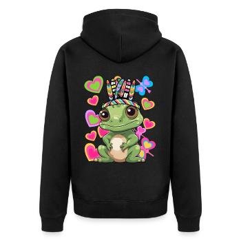 Hippie grenouilles grenouilles enfants enfant bébé - Veste à capuche bio Premium Unisexe - noir - Dos - Nico (187cm)
