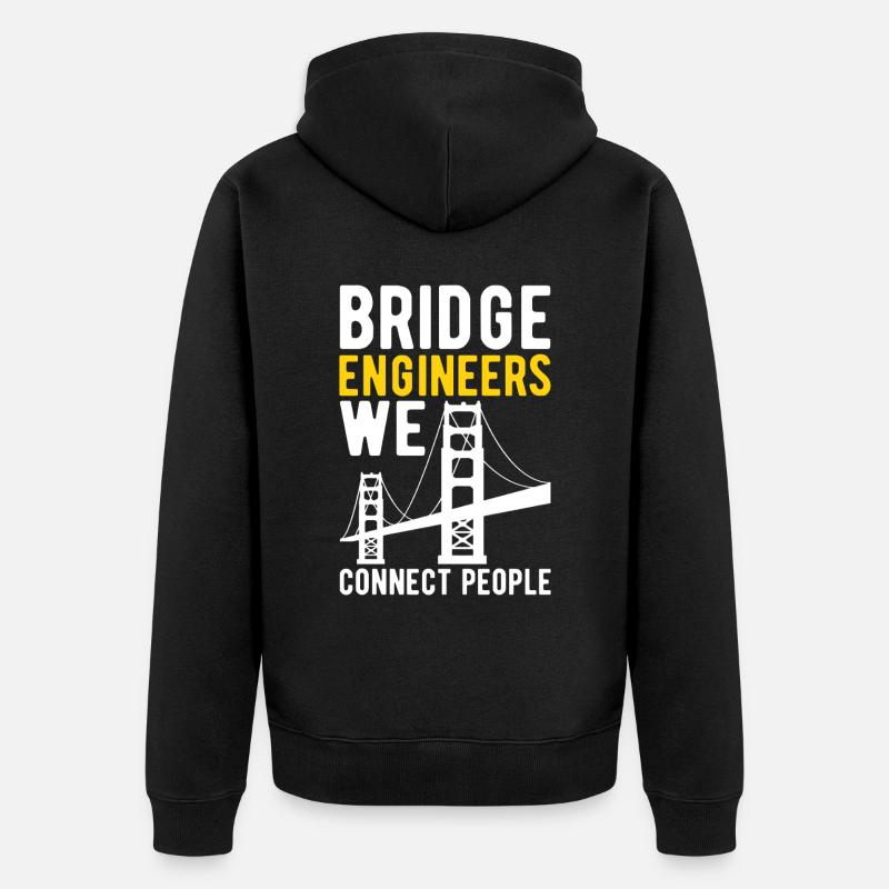 Bridge Engineer Bridge Construction - Unisex Premium Organic Zip Hoodie - black