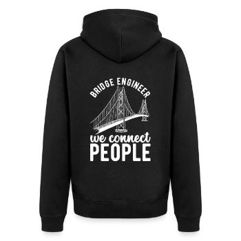Bridge Engineer Bridge Construction - Unisex Premium Organic Zip Hoodie - black - Back - Nico (187cm)