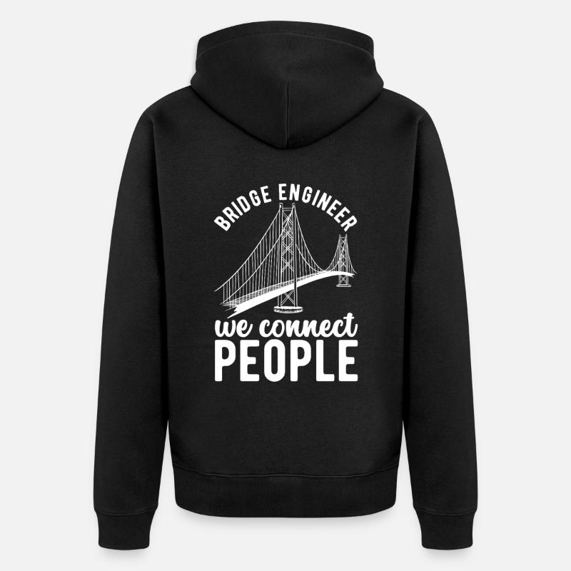 Bridge Engineer Bridge Construction - Unisex Premium Organic Zip Hoodie - black
