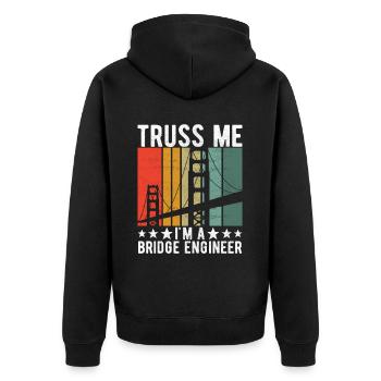 Bridge Engineer Bridge Construction - Unisex Premium Organic Zip Hoodie - black - Back - Nico (187cm)