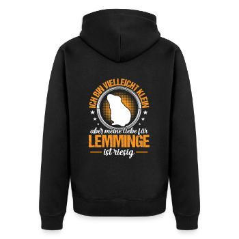 Lemming may be small Vole Lemming - Unisex Premium Organic Zip Hoodie - black - Back - Nico (187cm)