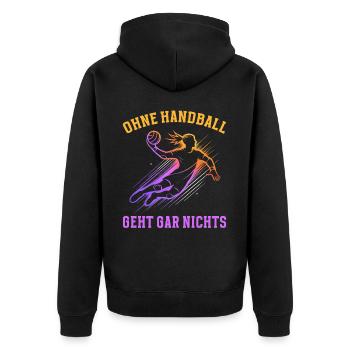 Amateurs de handball Joueurs de sport de handball - Veste à capuche bio Premium Unisexe - noir - Dos - Nico (187cm)