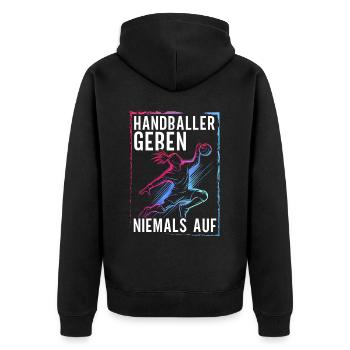 Amateurs de handball Joueurs de sport de handball - Veste à capuche bio Premium Unisexe - noir - Dos - Nico (187cm)