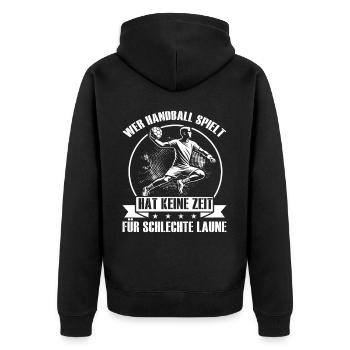 Handball Lovers Handball Sports Players - Unisex Premium Organic Zip Hoodie - black - Back - Nico (187cm)