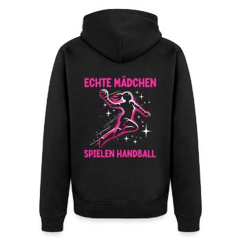 Amateurs de handball Joueurs de sport de handball - Veste à capuche bio Premium Unisexe - noir - Dos - Nico (187cm)