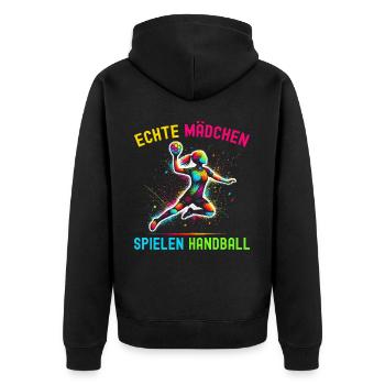 Amateurs de handball Joueurs de sport de handball - Veste à capuche bio Premium Unisexe - noir - Dos - Nico (187cm)