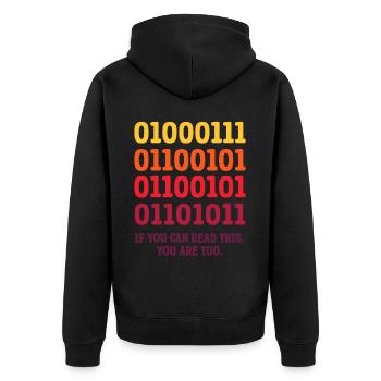 IT Geek, PC Accessories Storage Devices Evolution - Unisex Premium Organic Zip Hoodie - black - Back - Nico (187cm)