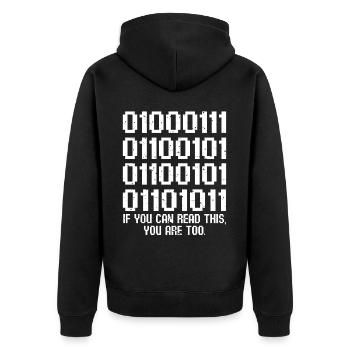 Wissenschaft Nerd Physik Student Witze Geek - Unisex Premium Bio Zip Hoodie - Schwarz - Hinten - Nico (187cm)