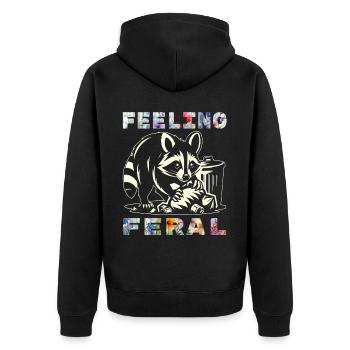Drôle Opossum Wild Girl Fête Vacances Été - Veste à capuche bio Premium Unisexe - noir - Dos - Nico (187cm)