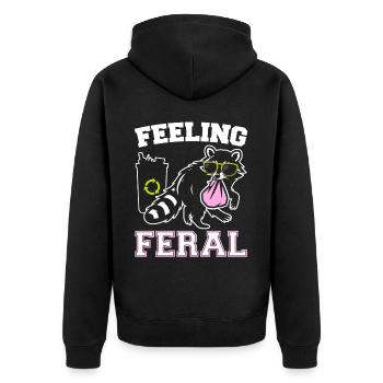 Drôle Opossum Wild Girl Fête Vacances Été - Veste à capuche bio Premium Unisexe - noir - Dos - Nico (187cm)