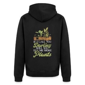 Amateur de plantes jardinant si j’appelle - Veste à capuche bio Premium Unisexe - noir - Dos - Nico (187cm)