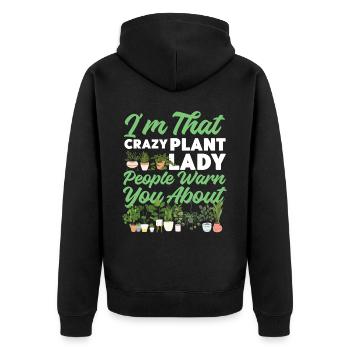 Plant Lover Gardening I'm That - Unisex Premium Bio Zip Hoodie - Schwarz - Hinten - Nico (187cm)