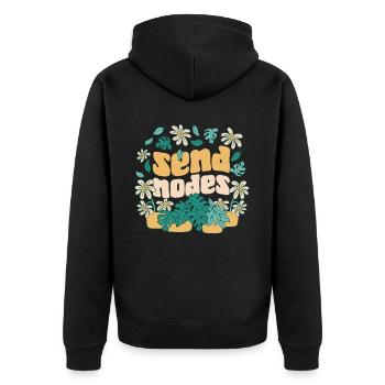Plant Lover Gardening Pun Send - Unisex Premium Organic Zip Hoodie - black - Back - Nico (187cm)