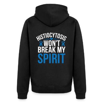 Histiozytose Bewusstsein Blutkrankheit Blaues Band - Unisex Premium Bio Zip Hoodie - Schwarz - Hinten - Nico (187cm)