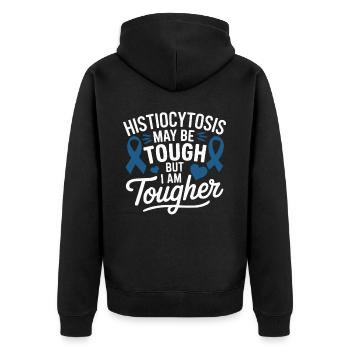 Histiozytose Bewusstsein Blutkrankheit Blaues Band - Unisex Premium Bio Zip Hoodie - Schwarz - Hinten - Nico (187cm)