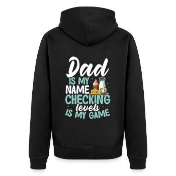 Père intolérant au lactose Intolérance au lactose - Veste à capuche bio Premium Unisexe - noir - Dos - Nico (187cm)
