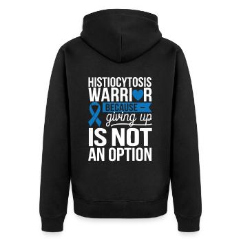 Histiozytose Bewusstsein Blutkrankheit Blaues Band - Unisex Premium Bio Zip Hoodie - Schwarz - Hinten - Nico (187cm)