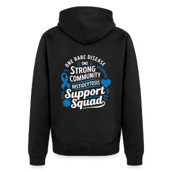 Histiozytose Bewusstsein Blutkrankheit Blaues Band - Unisex Premium Bio Zip Hoodie - Schwarz - Hinten - Nico (187cm)
