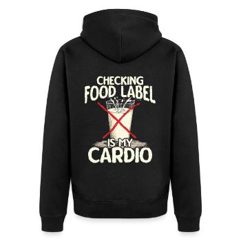 Lactose intolerant Lactose intolerance - Unisex Premium Organic Zip Hoodie - black - Back - Nico (187cm)