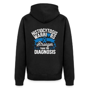 Histiocytosis Awareness Blood Disease Blue Ribbon - Unisex Premium Organic Zip Hoodie - black - Back - Nico (187cm)
