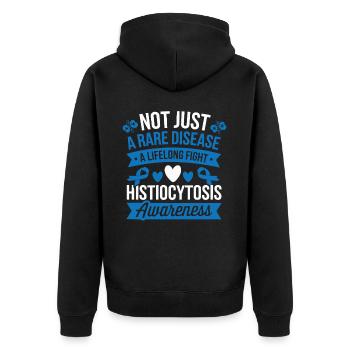 Histiocytosis Awareness Blood Disease Blue Ribbon - Unisex Premium Organic Zip Hoodie - black - Back - Nico (187cm)