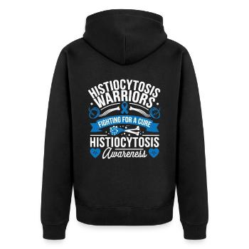 Histiozytose Bewusstsein Blutkrankheit Blaues Band - Unisex Premium Bio Zip Hoodie - Schwarz - Hinten - Nico (187cm)
