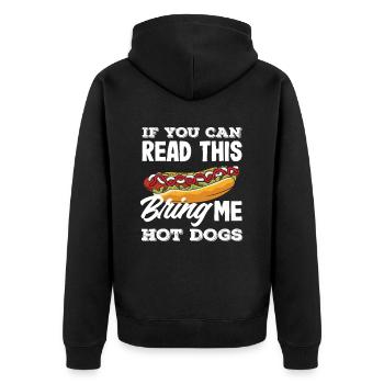 Amateur de hot-dogs Apportez-moi des hot-dogs - Veste à capuche bio Premium Unisexe - noir - Dos - Nico (187cm)