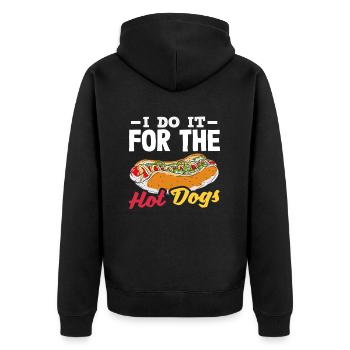 Je le fais pour les amateurs de hot-dogs - Veste à capuche bio Premium Unisexe - noir - Dos - Nico (187cm)