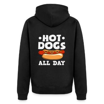 Amateur de hot-dogs Hot-dogs toute la journée - Veste à capuche bio Premium Unisexe - noir - Dos - Nico (187cm)