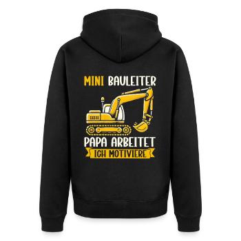 Children Construction Manager Project Manager Contractor - Unisex Premium Organic Zip Hoodie - black - Back - Nico (187cm)