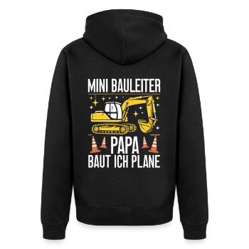 Children Construction Manager Project Manager Contractor - Unisex Premium Organic Zip Hoodie - black - Back - Nico (187cm)