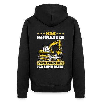 Children Construction Manager Project Manager Contractor - Unisex Premium Organic Zip Hoodie - black - Back - Nico (187cm)