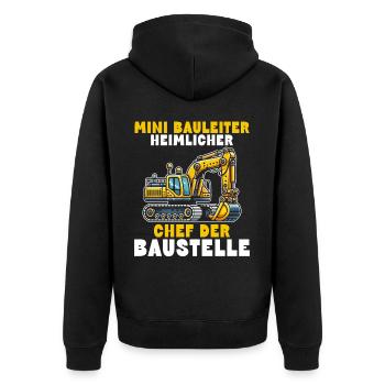 Children Construction Manager Project Manager Contractor - Unisex Premium Organic Zip Hoodie - black - Back - Nico (187cm)