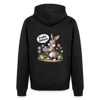 Happy Easter Decoration Easter Bunny for Celebrations - Unisex Premium Organic Zip Hoodie - black - Back - Nico (187cm)
