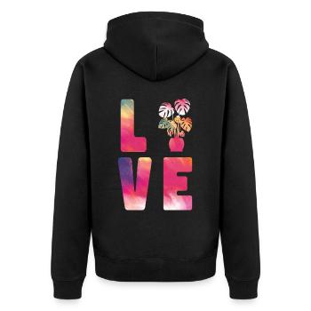 Plant Lover Gardening Monstera - Unisex Premium Bio Zip Hoodie - Schwarz - Hinten - Nico (187cm)