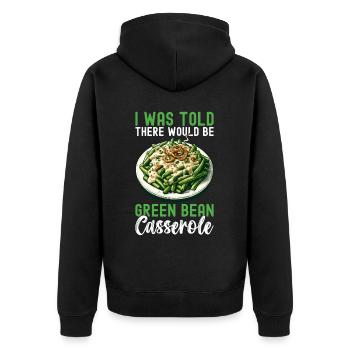 Casserole de haricots verts - Veste à capuche bio Premium Unisexe - noir - Dos - Nico (187cm)