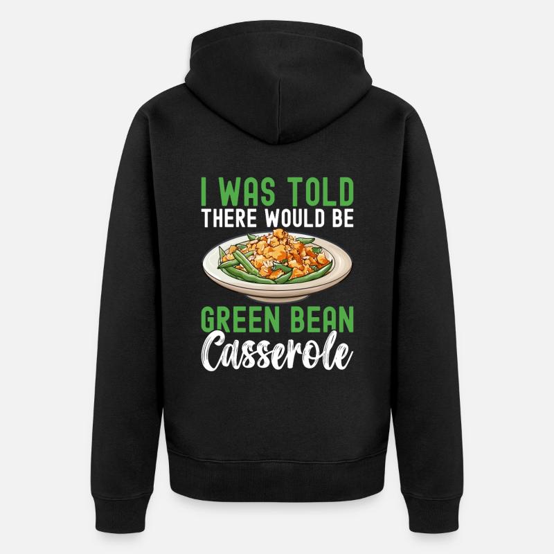 Casserole de haricots verts - Veste à capuche bio Premium Unisexe - noir