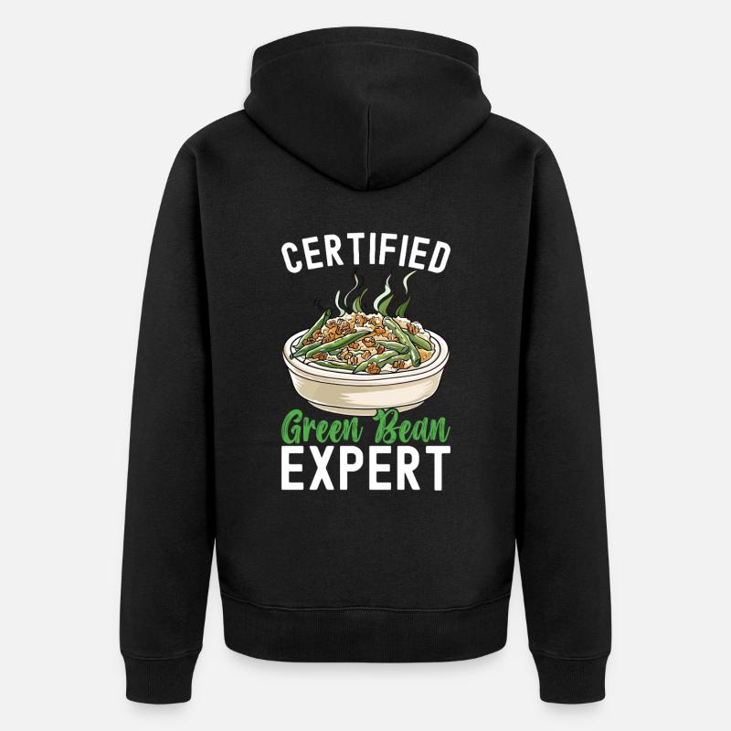 Casserole de haricots verts - Veste à capuche bio Premium Unisexe - noir