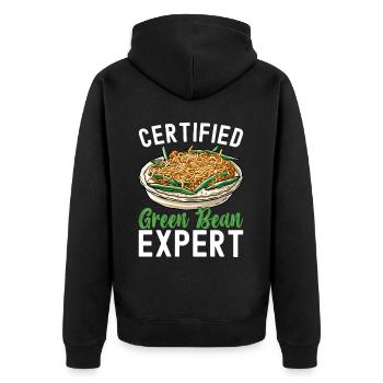 Casserole de haricots verts - Veste à capuche bio Premium Unisexe - noir - Dos - Nico (187cm)